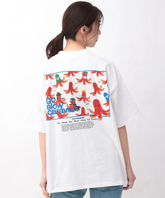 チチカカ |go slow caravan USAコットンスクエアバックプリントTシャツ【WEB限定】