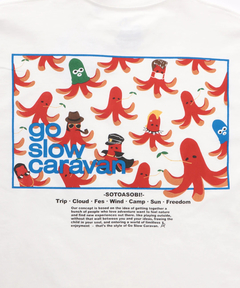 チチカカ |go slow caravan USAコットンスクエアバックプリントTシャツ【WEB限定】