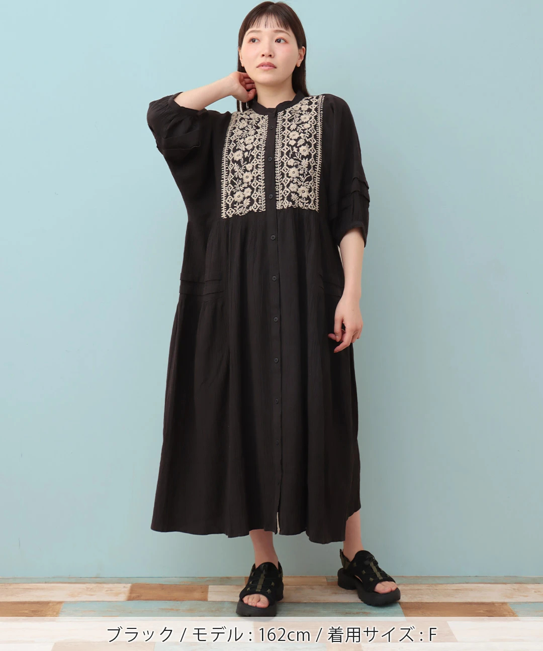 Rico フロールハンド刺繍楊柳ワンピース / ワンピース | エスニック