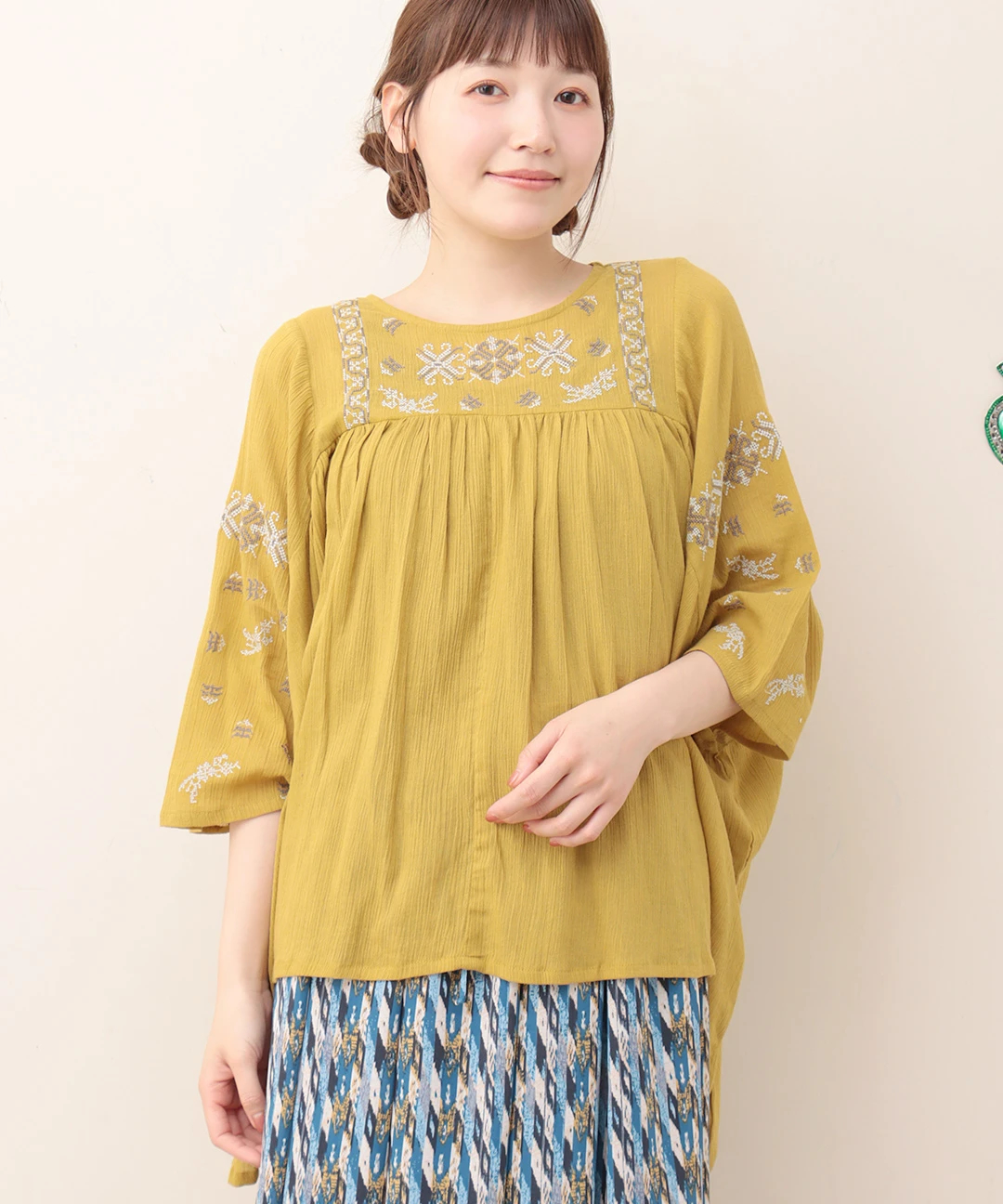 【春夏衣料】shanti  / プルオーバー オリエンタルステッチ 春夏衣料】shanti / プルオーバー オリエンタルステッチ｜テソロ