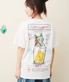 チチカカ |go slow caravan 猫と麦酒Tシャツ 無限麦酒【WEB限定】