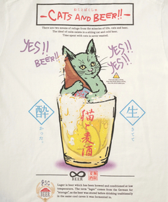 チチカカ |go slow caravan 猫と麦酒Tシャツ 無限麦酒【WEB限定】