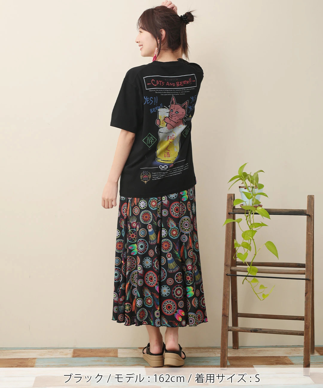 go slow caravan 猫と麦酒Tシャツ 麦酒風呂【WEB限定】 / Tシャツ
