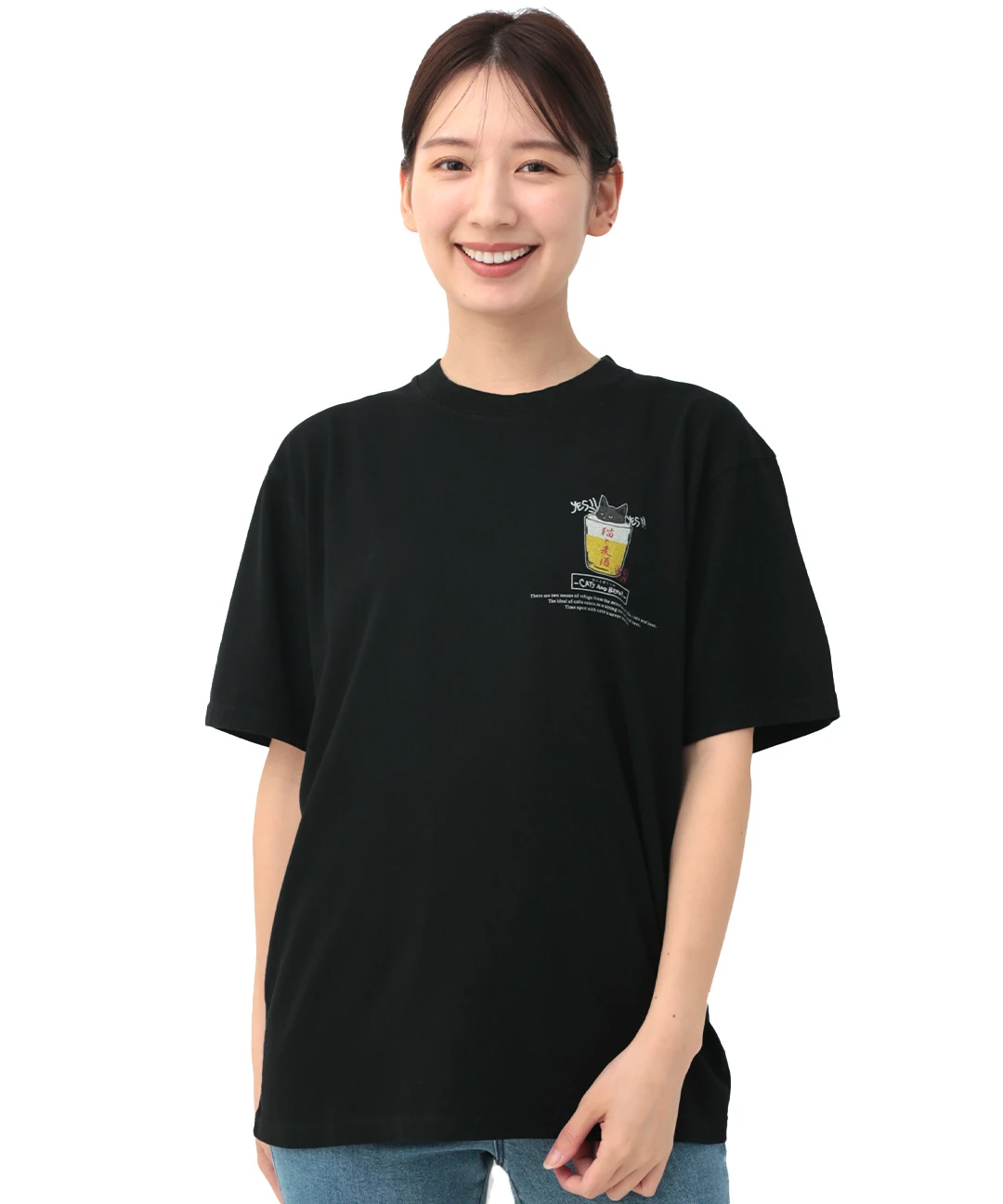 go slow caravan 猫と麦酒Tシャツ 麦酒風呂【WEB限定】 / Tシャツ