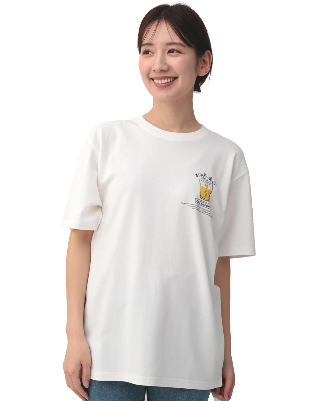 go slow caravan 猫と麦酒Tシャツ 麦酒風呂【WEB限定】 / Tシャツ