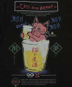 チチカカ |go slow caravan 猫と麦酒Tシャツ 麦酒風呂【WEB限定】