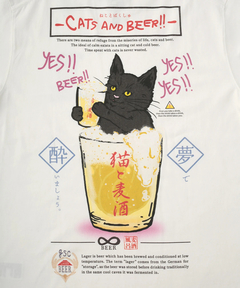 チチカカ |go slow caravan 猫と麦酒Tシャツ 麦酒風呂【WEB限定】