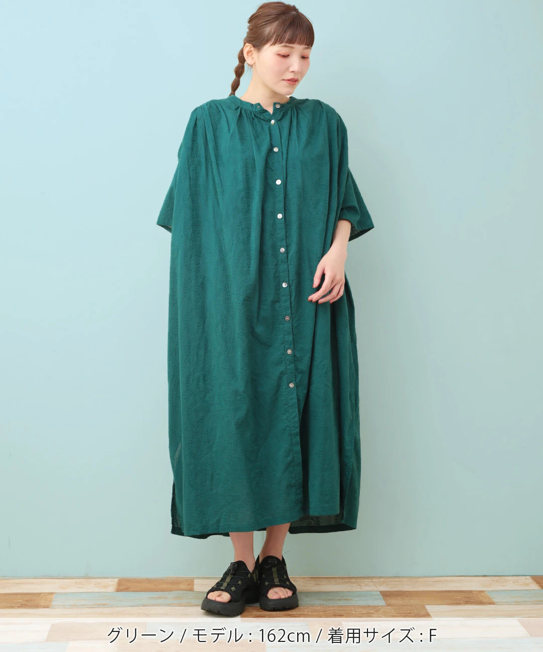 と*と様 45R　ペイズリー柄ワンピース　タツノオトシゴ刺繍　落ち着いた大人の雰 と*と様 45R ペイズリー柄ワンピース タツノオトシゴ刺繍