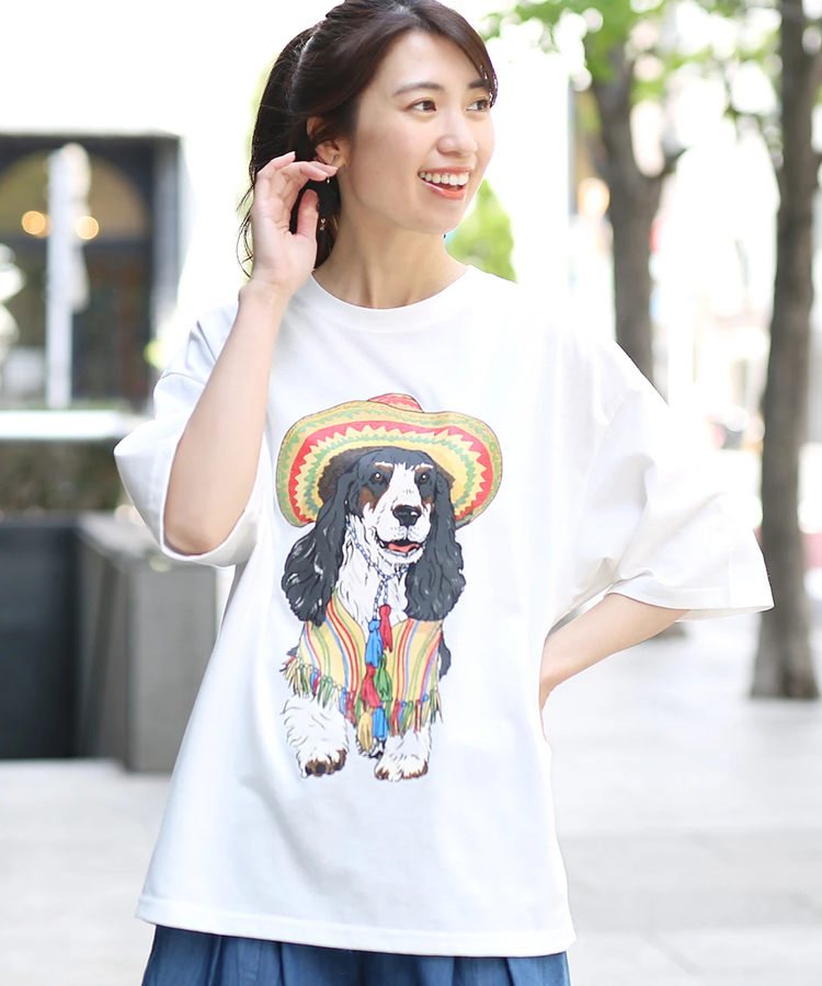 チチカカ |天竺ドッグプリントTシャツ