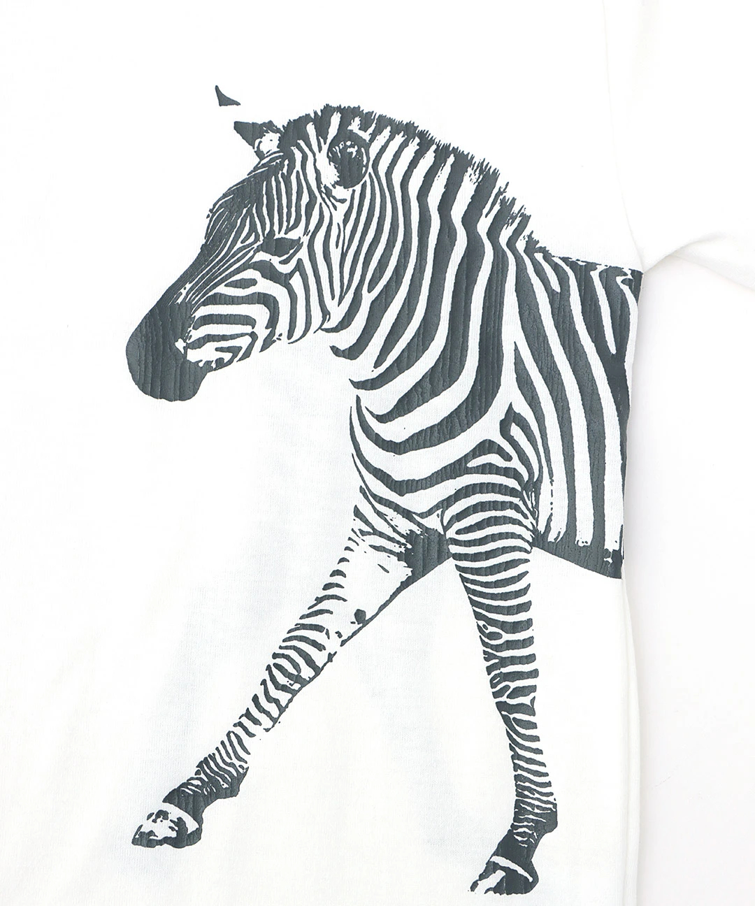 【大人かわいい】新品　フリル　アニマルプリントカットソー白黒　r71 天竺アニマルサイドプリントTシャツ / Tシャツ・カットソー