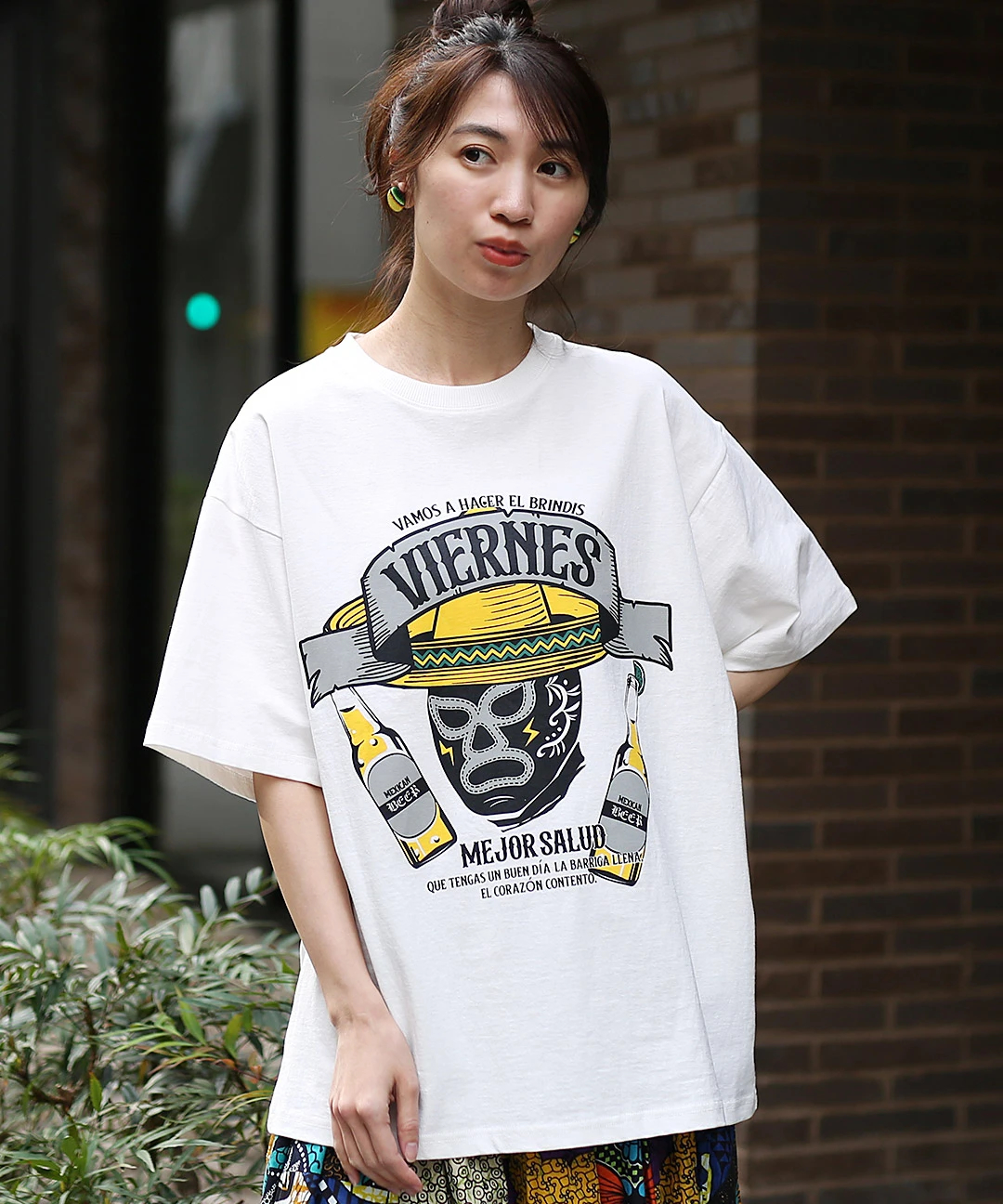 USAコットンお酒ルチャプリントTシャツ / Tシャツ・カットソー