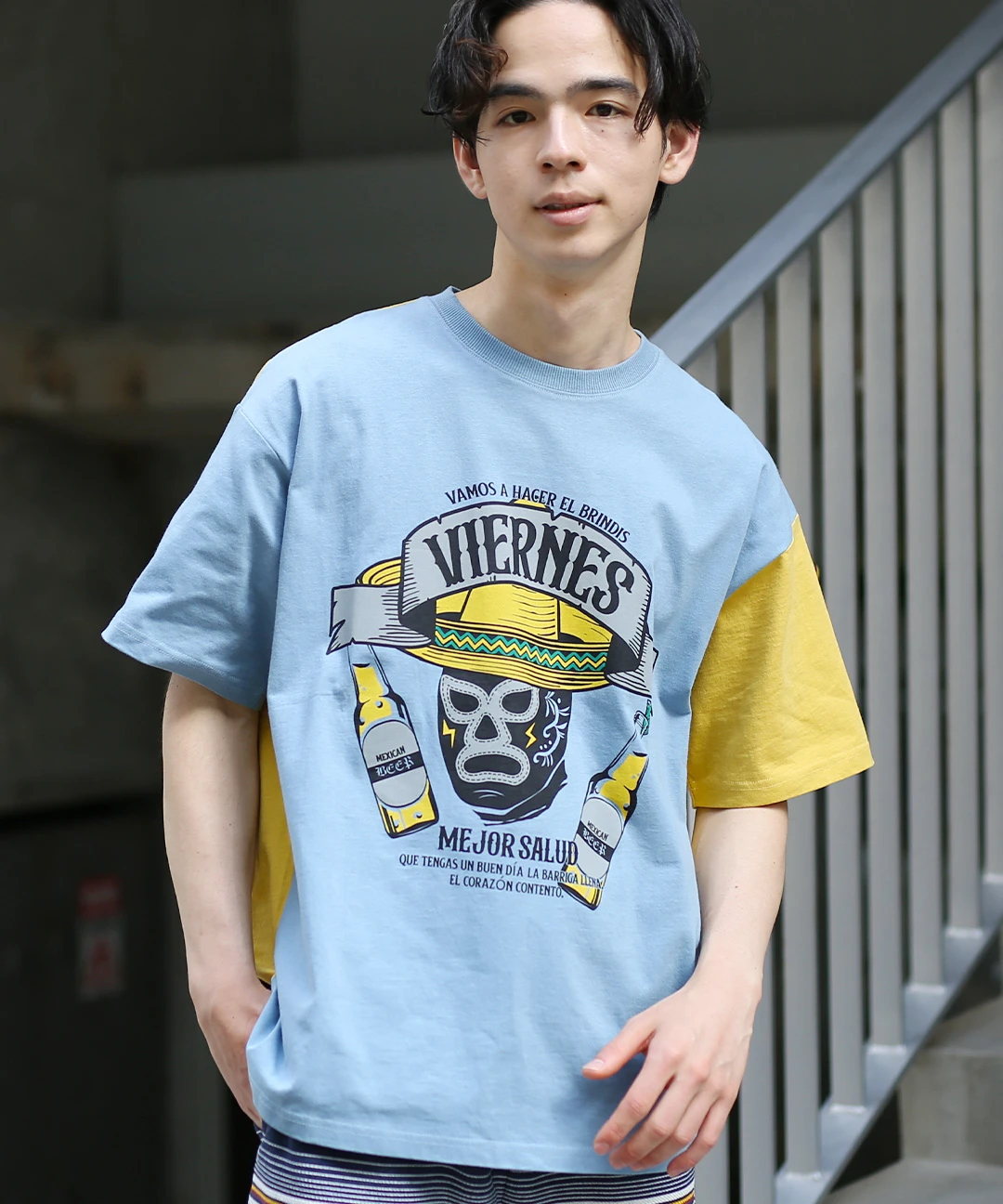 USAコットンお酒ルチャプリントTシャツ / Tシャツ・カットソー