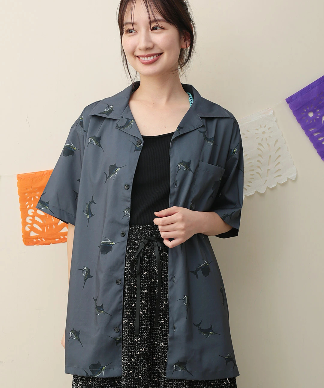 レーヨンタッチ総柄半袖シャツ / シャツ・ブラウス | エスニック