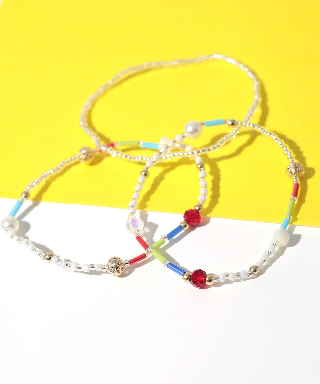 新発売の ミックスビーズブレスレット 3本セット / ブレスレット アクセサリー