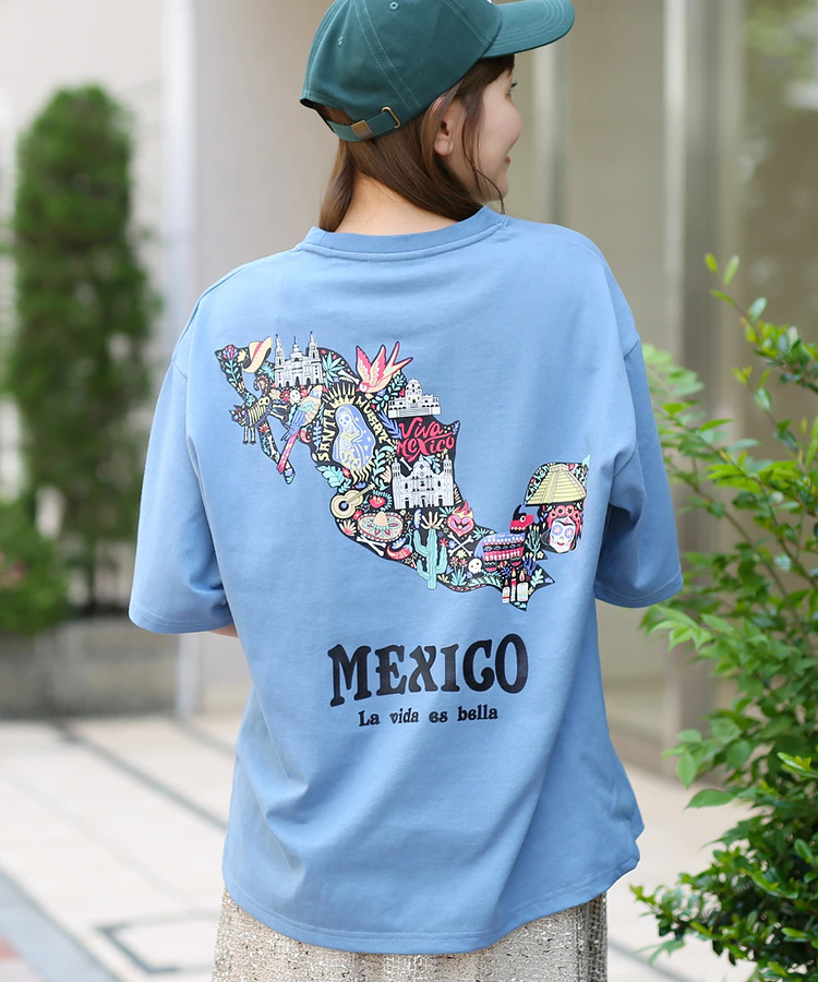 チチカカ |メキシコマップバックプリントTシャツ