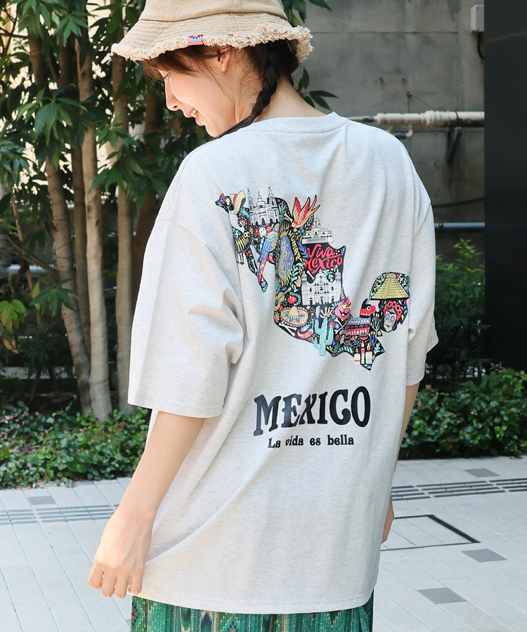 チチカカ |メキシコマップバックプリントTシャツ