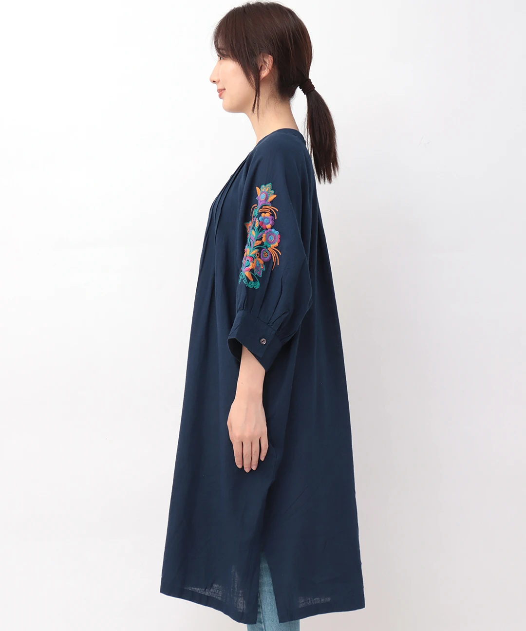 新品 TOCCA 花刺繍 ワンピース（13号:ピンク） 分る