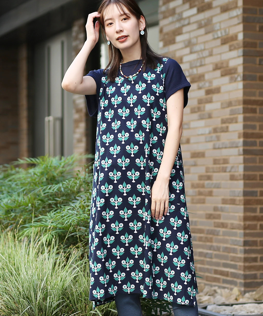 バイカラーエプロンドレス / ワンピース | エスニックファッション