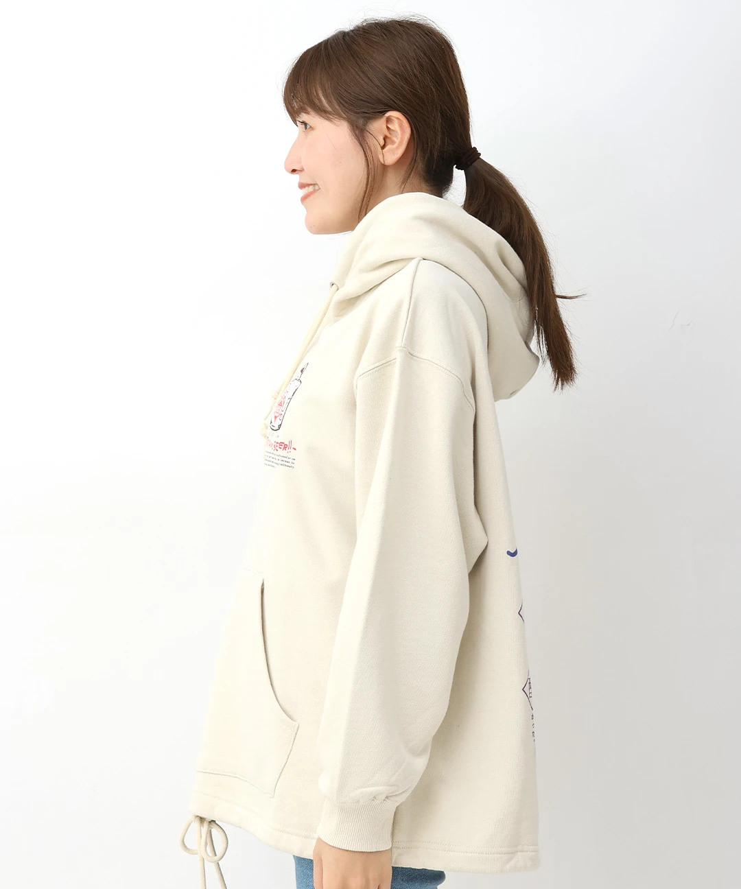 go slow caravan 猫と麦酒裏毛スウェットプルパーカー【WEB限定