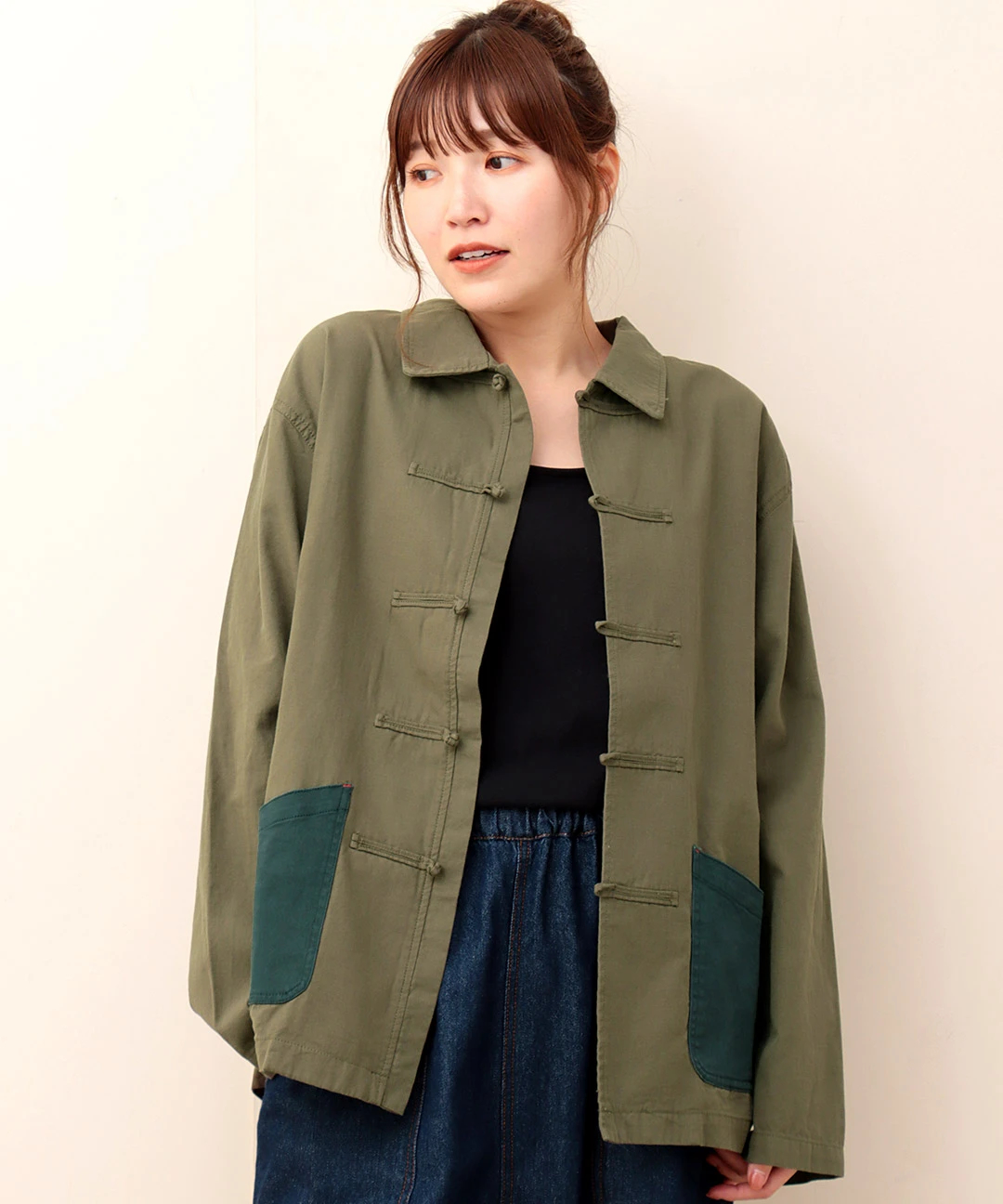 ブラウス シャツ go slow caravan 込み込みチャイナシャツジャケット「WEB限定」「ユニセックス」 レディース メンズ go slow caravan 込み込みチャイナシャツジャケット【WEB限定