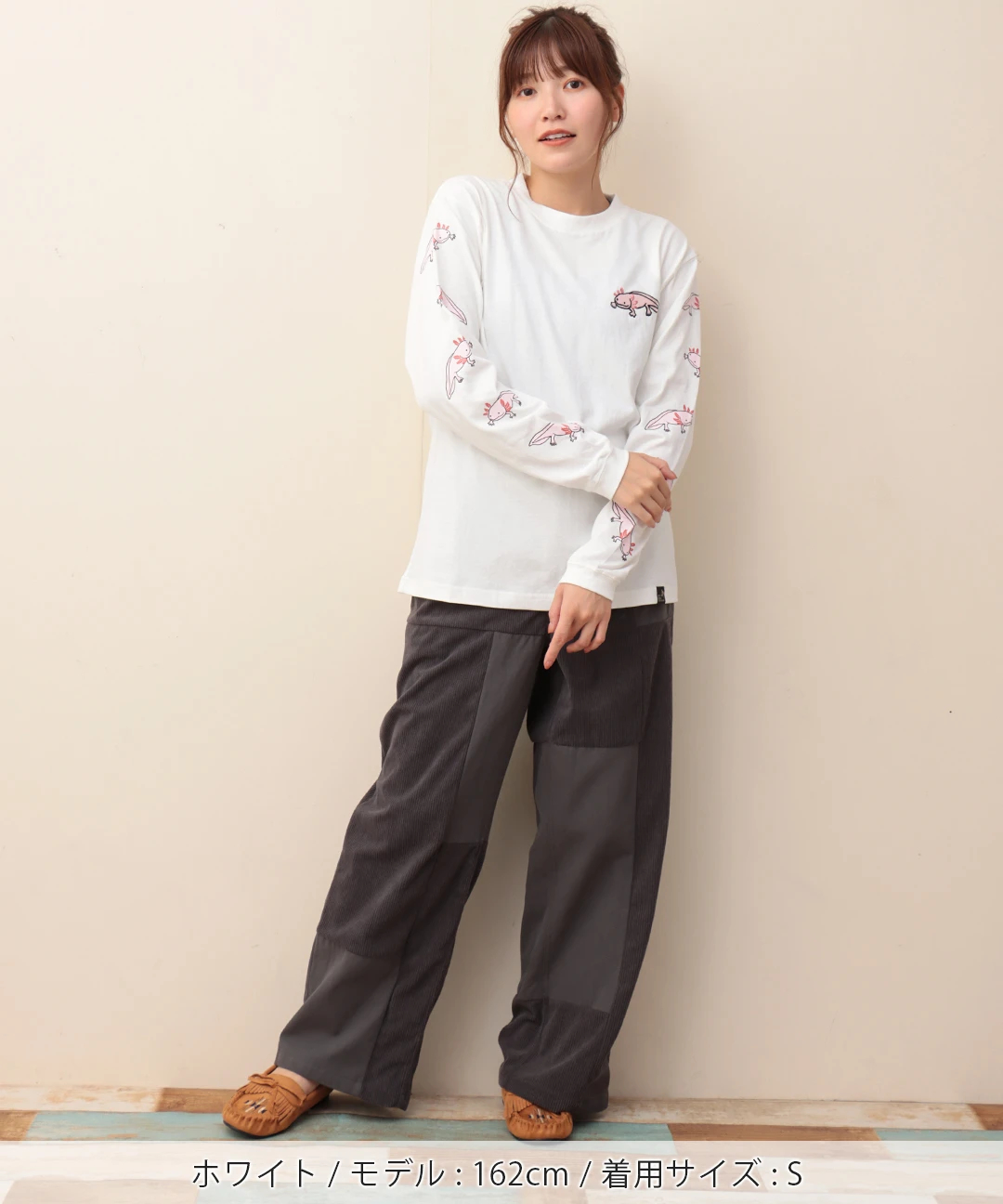 go slow caravan USAコットンウーパールーパーロングTシャツ【WEB限定】 go slow caravan USAコットンウーパールーパーロングTシャツ