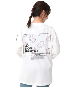 チチカカ |go slow caravan USAコットンスクエアプリントロングTシャツ【WEB限定】