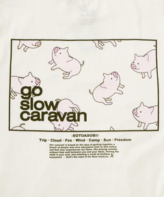 チチカカ |go slow caravan USAコットンスクエアプリントロングTシャツ【WEB限定】