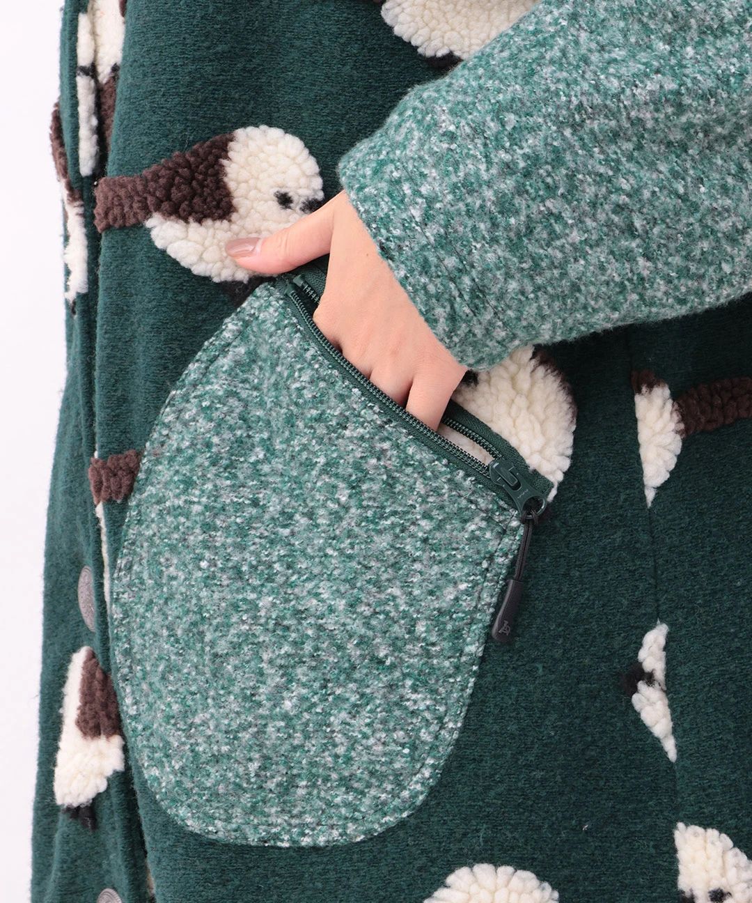 go slow caravan ジャカードボアステンカラーコンチョコート【WEB限定