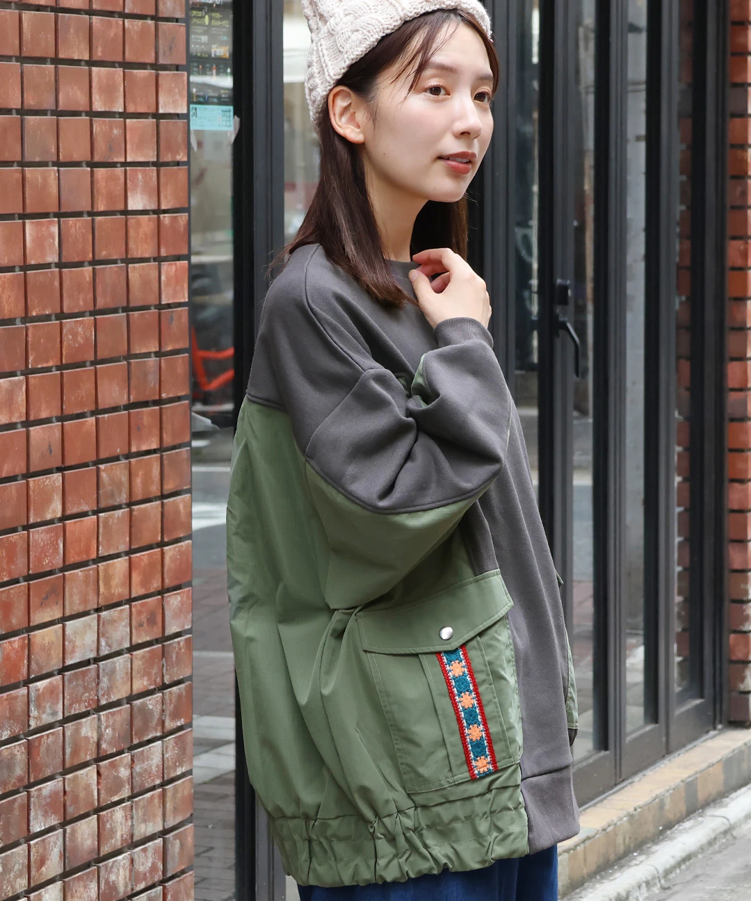 カーゴポケットドルマンプルオーバー / スウェット・パーカー