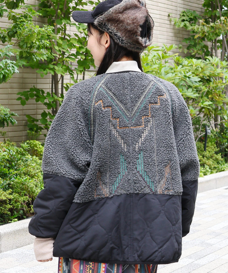 チチカカ |ボアキルトチマヨコンビ刺繍ジャケット