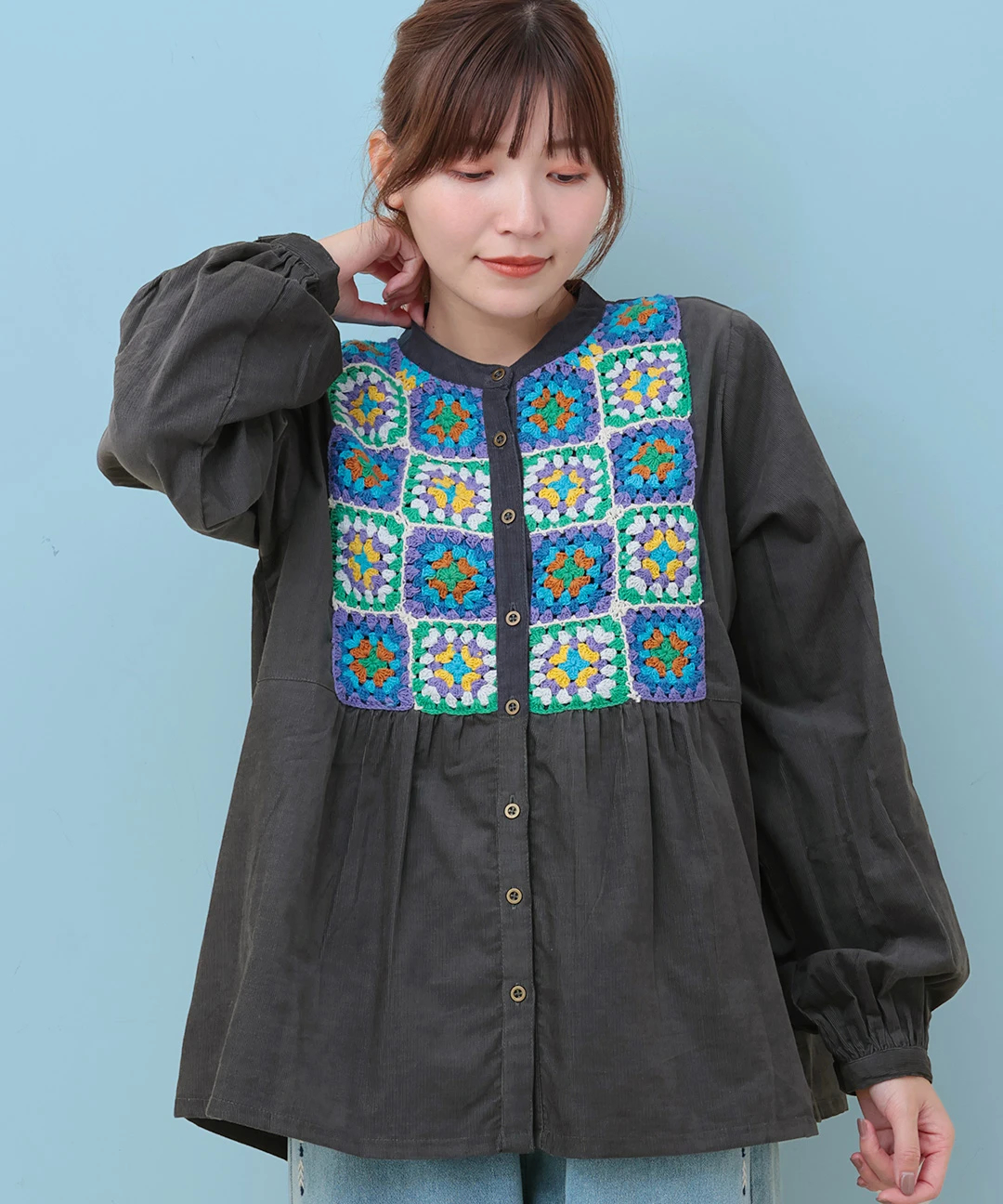 チチカカ（titicaca）/Rico クロシェコールブラウス Rico クロシェコールブラウス / シャツ・ブラウス | エスニック