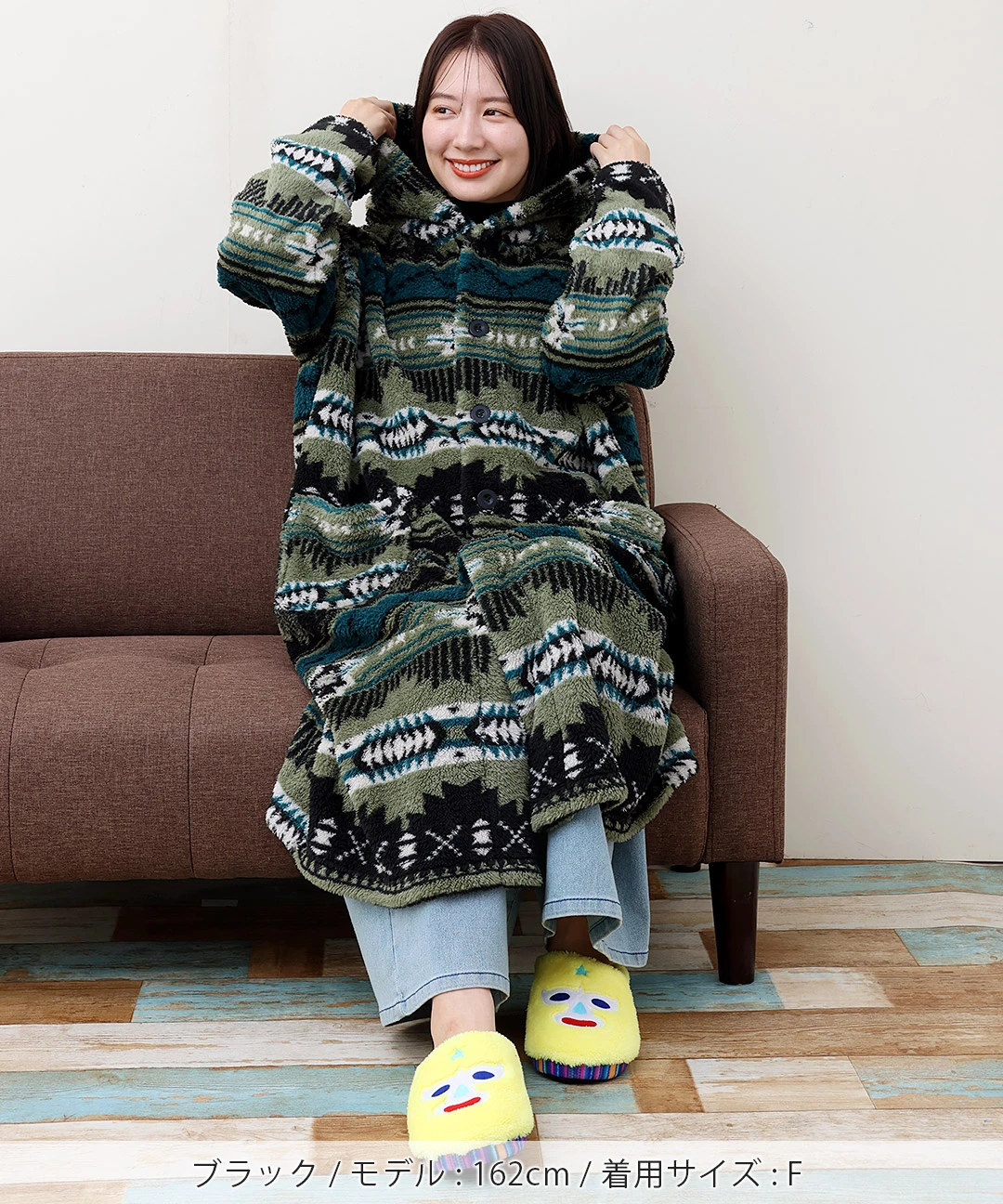 シエスタフード付きロングガウン / ルームウェア | エスニック