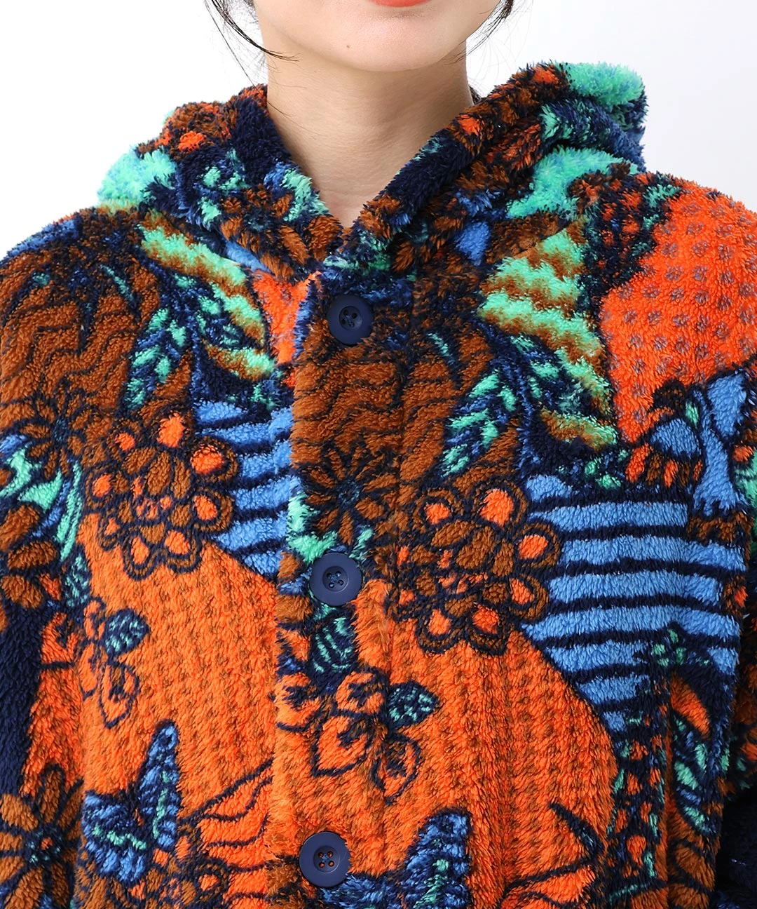 シエスタフード付きロングガウン / ルームウェア | エスニック