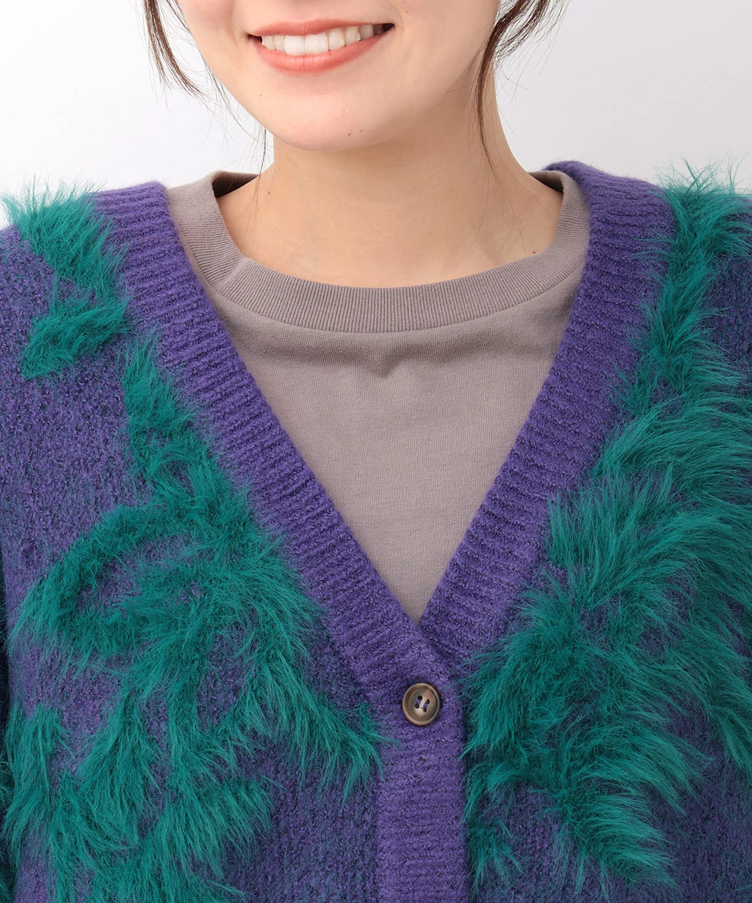 ヤクタッチフェザーニットカーディガン 【3月2日(月)15時までの限定