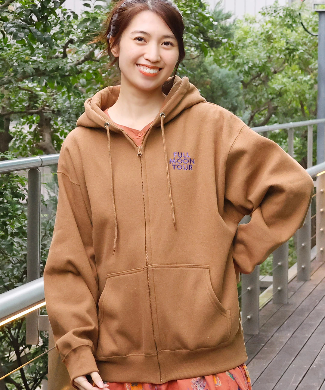 go slow caravan 裏起毛フルムーンジップパーカー【WEB限定