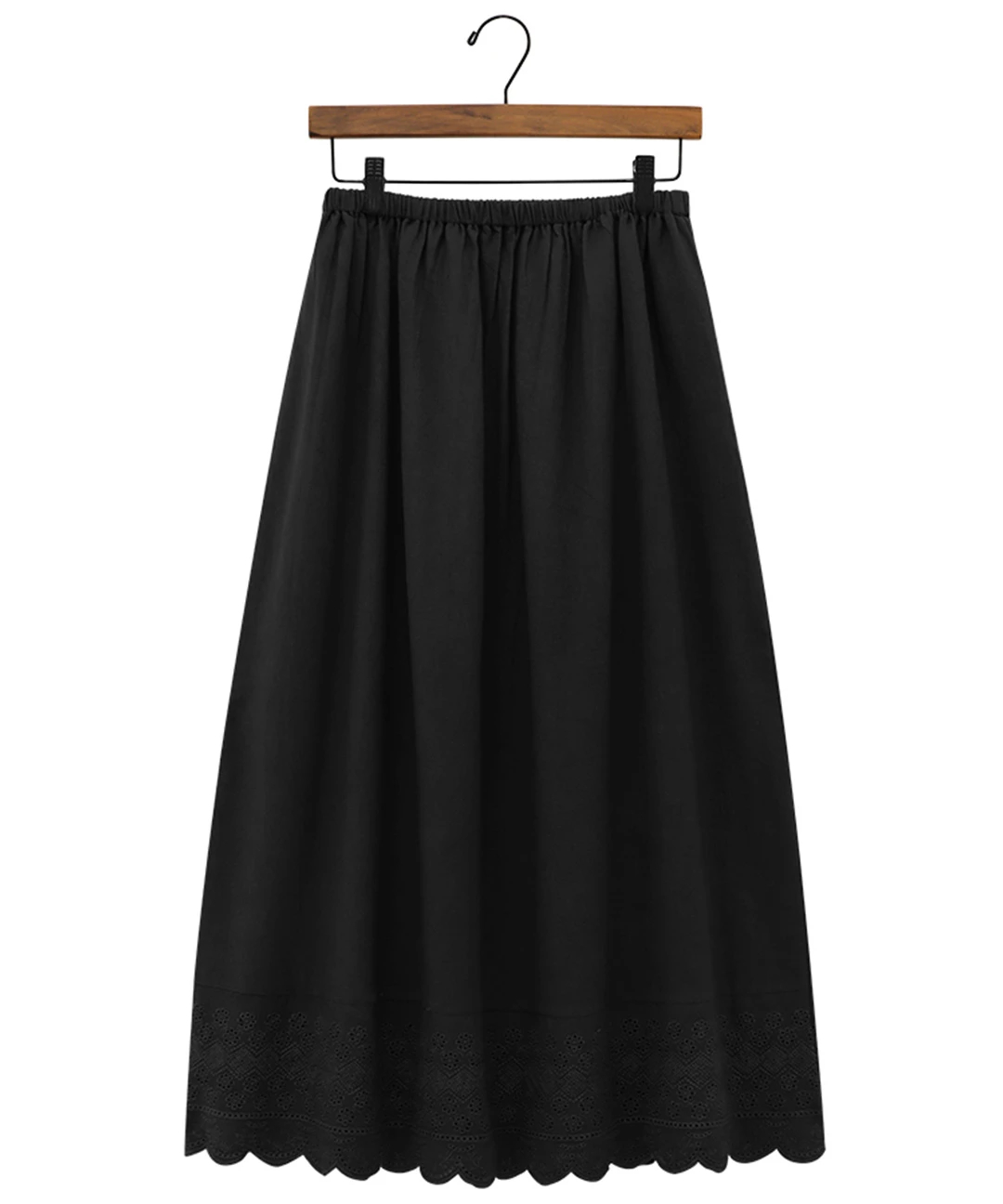 PORINA コットンツイル裾レースペチスカート【WEB限定