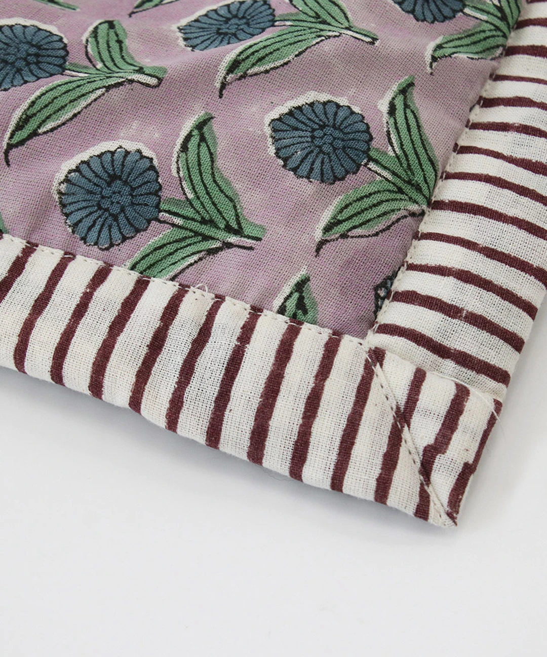 ブロックプリントストライプフレームブランケット【WEB限定