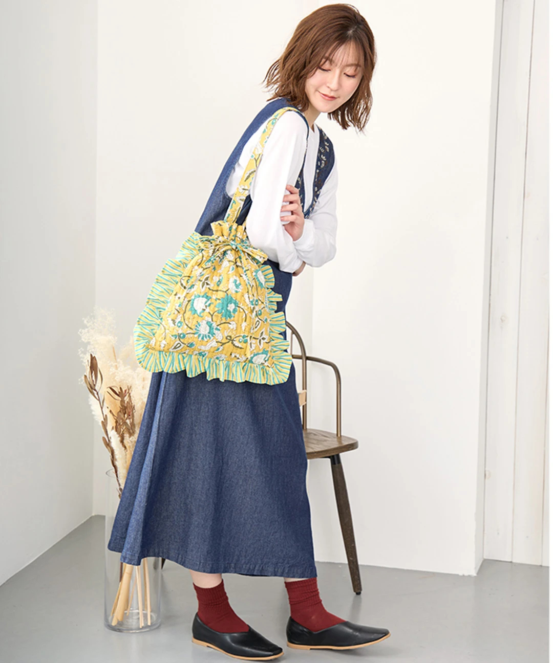 フリル巾着トートバッグ【WEB限定】 / トート・エコバッグ・かご
