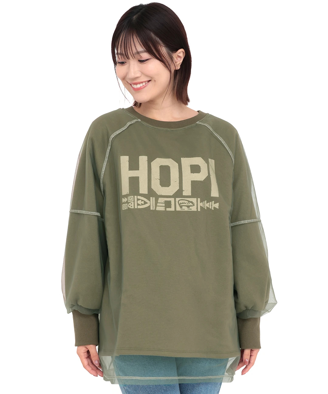 チュールレイヤードスウェットプルオーバー / スウェット・パーカー