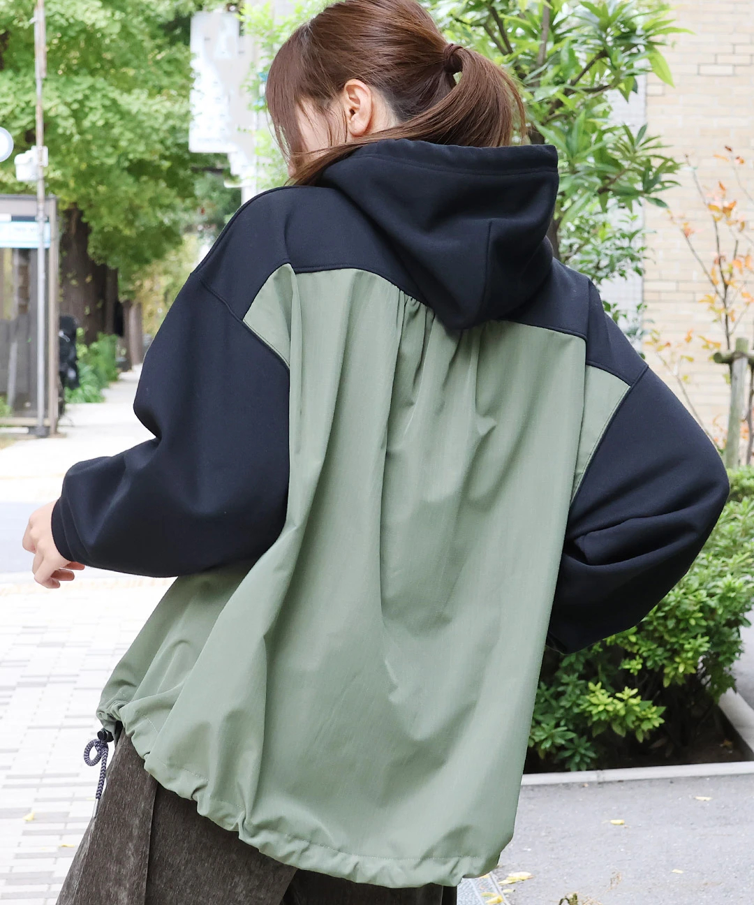 パーカー リップストップコンビプルパーカー レディース リップストップコンビプルパーカー【8月5日(火)15時までの限定