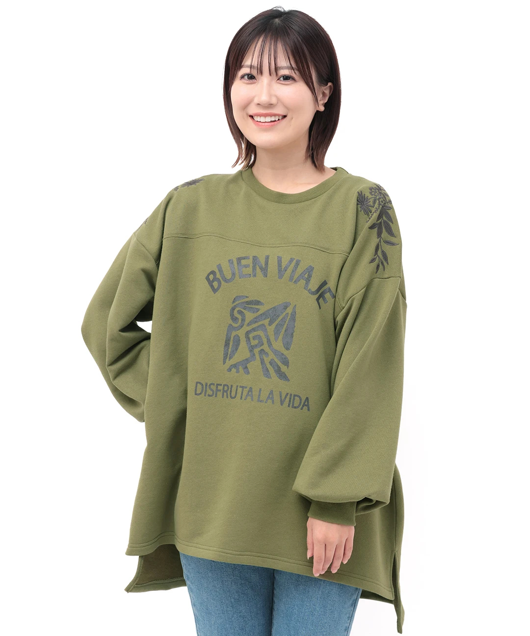 マヤ文字ショルダー刺繍プルオーバー / スウェット・パーカー