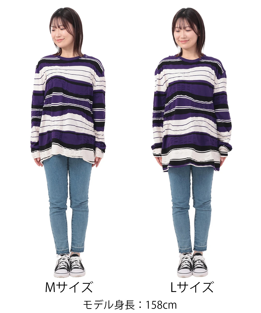 go slow caravan 歪んだボーダーニットロングTシャツ【WEB限定】 go slow caravan 歪んだボーダーニットロングTシャツ【WEB限定