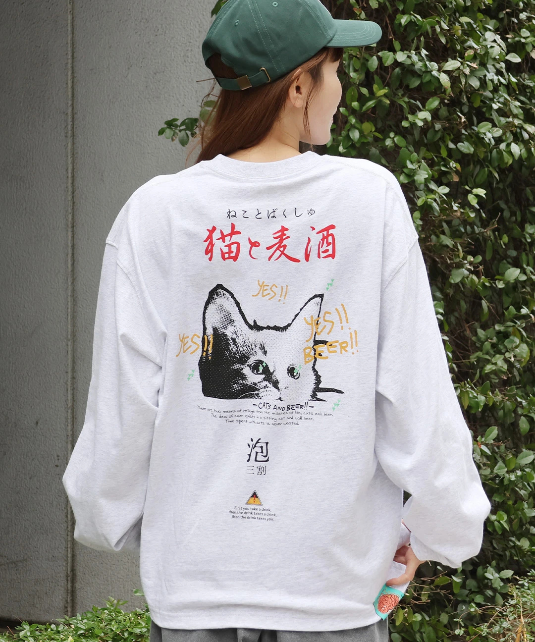 go slow caravan 猫と麦酒ロングスリーブTシャツ【WEB限定】 / Tシャツ