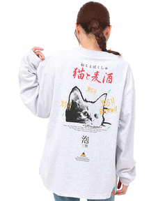 チチカカ |go slow caravan 猫と麦酒ロングスリーブTシャツ【WEB限定】