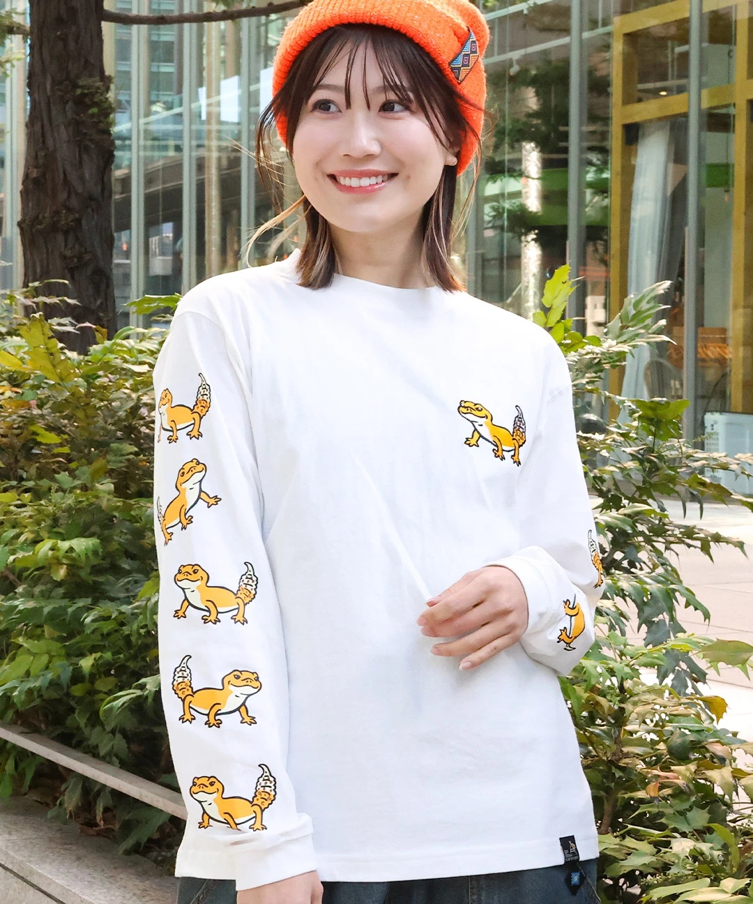 d.i.a. レオパード柄切り替え 長袖カットソー go slow caravan レオパードゲッコーロングTシャツ【WEB限定】 / T