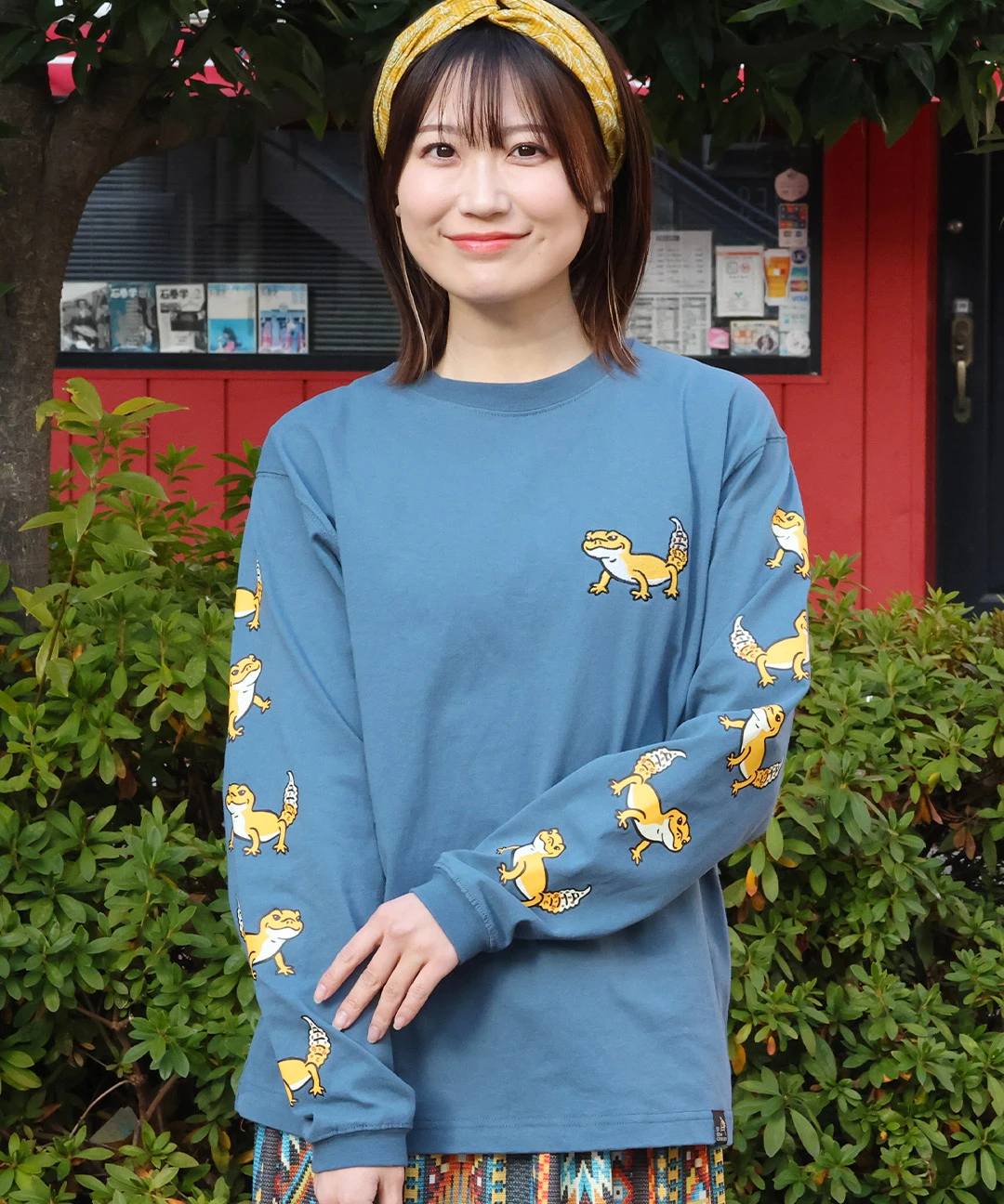 go slow caravan レオパードゲッコーロングTシャツ【WEB限定】 ／ Tシャツ ロンT トップス レディース メンズ 男女兼用 ユニセックス 秋 春 長袖 綿100％ os go slow caravan レオパードゲッコーロングTシャツ【WEB限定