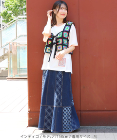 チチカカ |デニムパッチスカート