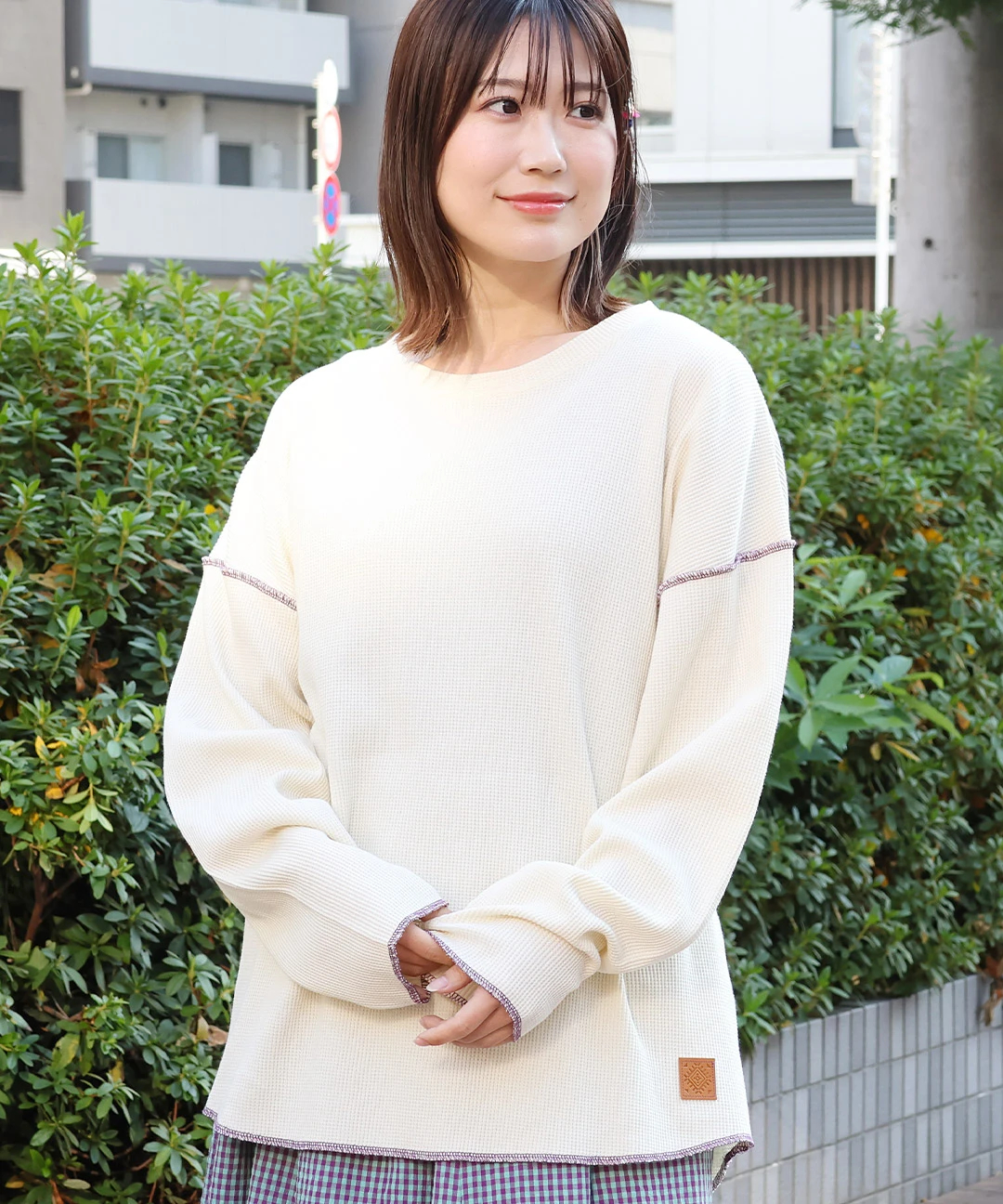 配色ステッチサーマルロングTシャツ / Tシャツ・カットソー