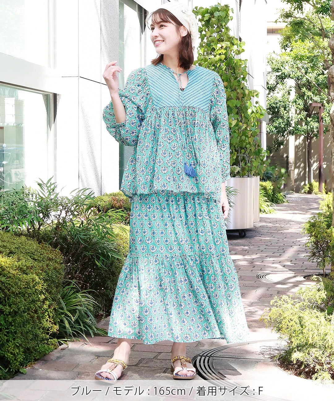 Shanti Shanti ブロックプリントプルオーバー【WEB限定】 Shanti Shanti ジョリーブロックプリントプルオーバー【WEB限定