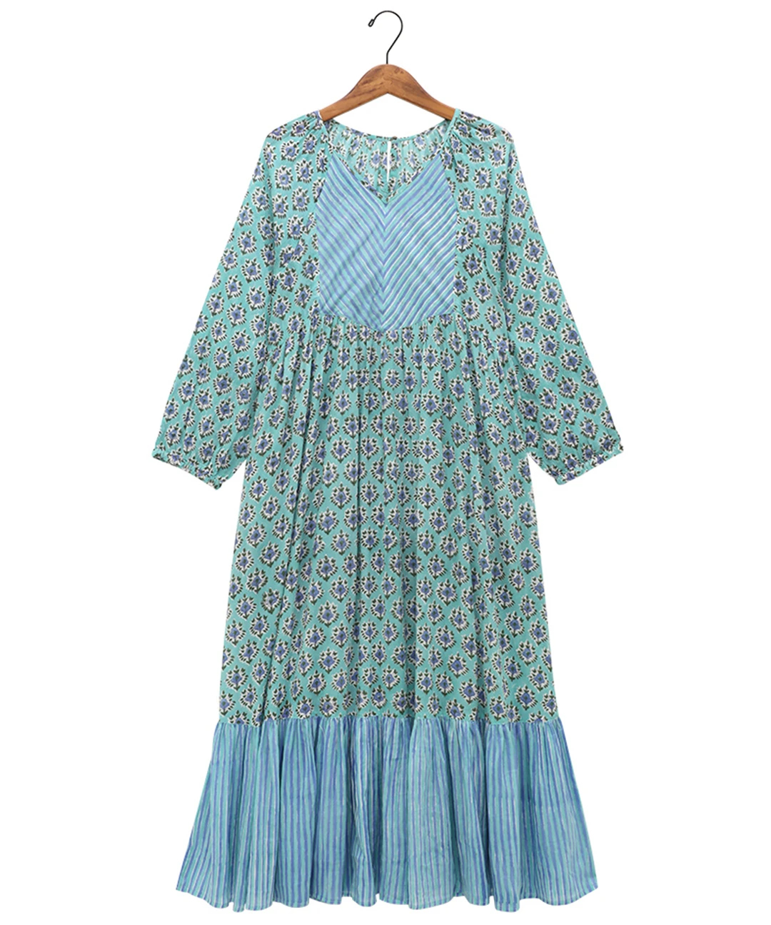 Shanti Shanti ジョリーブロックプリントワンピース【WEB限定